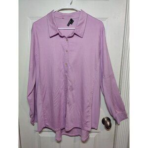 Bylyse Spenard Purple MOP-Buttoned High Low Hem Shirt Top XL
